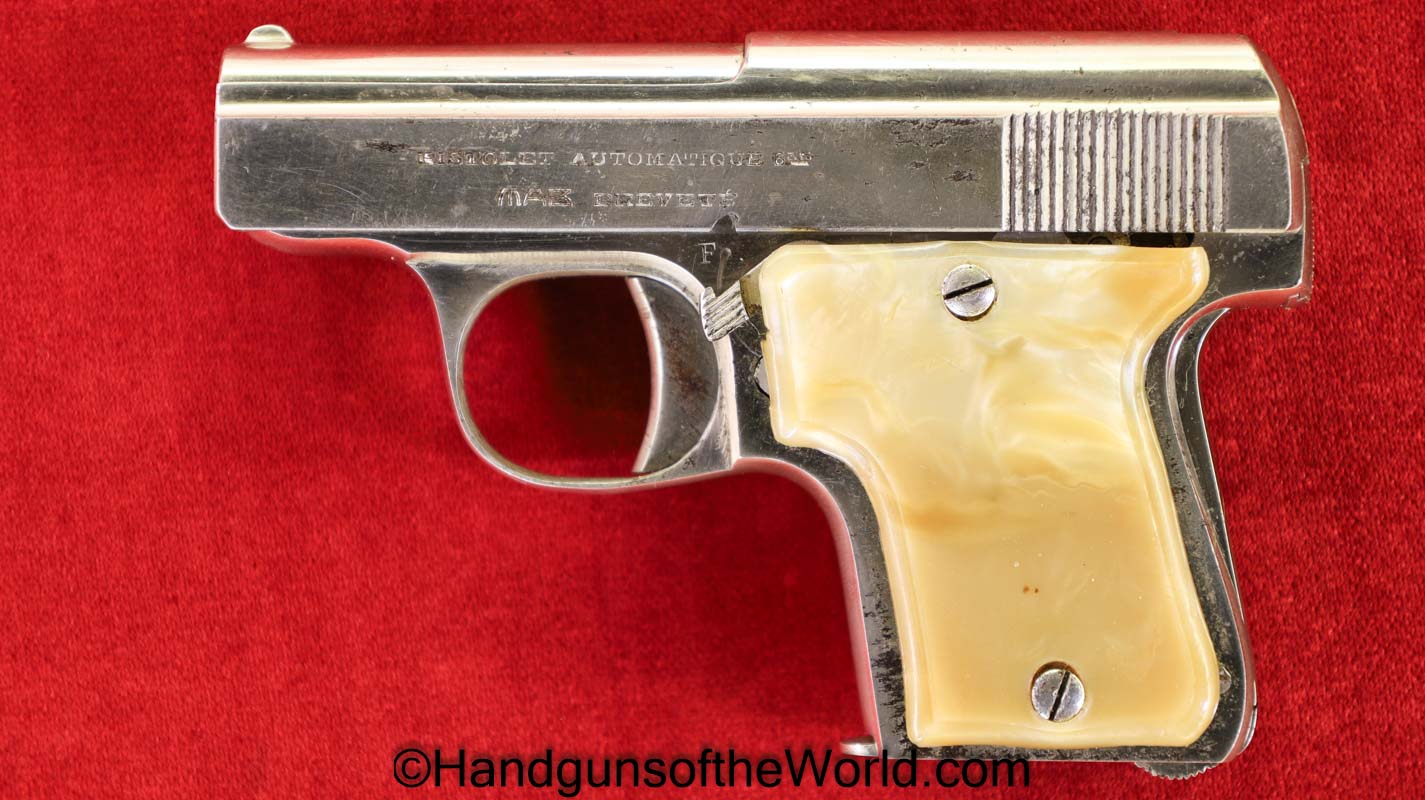 MAB, Model B, 6.35mm, Type I, Factory Nickel, Nickel, French, France, Handgun, Pistol, C&R, Collectible, VP, Vest Pocket, B, Model, Type 1, 6.35, 25, .25