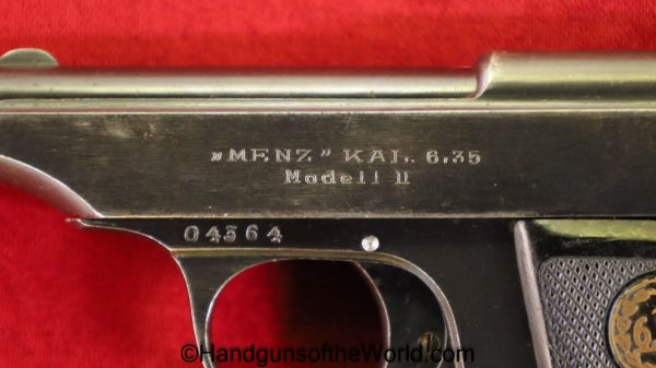 Menz, Model II, 6.35mm, 25, .25, acp, auto, 6.35, German, Germany, Handgun, Pistol, C&R, Collectible, Model 2, VP, Vest Pocket, Hand gun, Model, II, 2