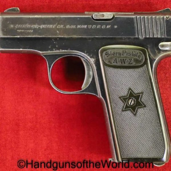 Albin Wahl, SternPistole, 6.35mm, 1st, Model, First, Stern Pistole, German, Germany, Handgun, Pistol, C&R, Collectible, VP, Vest Pocket, 25, .25, 6.35, acp