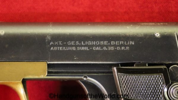 Lignose, Model 2A, 6.35mm, 1st, Variant, First, Variation, 2A, Einhand, German, Germany, Handgun, Pistol, C&R, Collectible, VP, Vest Pocket, 25, .25, acp