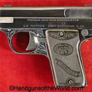 Fabrique Generale D'Armes a Feu, Le Rapid, 6.35mm, Belgian, Belgium, 6.35, 25, .25, acp, auto, LeRapid, VP, Vest Pocket, Handgun, Pistol, C&R, Collectible