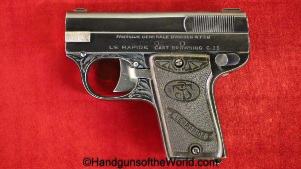 Fabrique Generale D'Armes a Feu, Le Rapid, 6.35mm, Belgian, Belgium, 6.35, 25, .25, acp, auto, LeRapid, VP, Vest Pocket, Handgun, Pistol, C&R, Collectible
