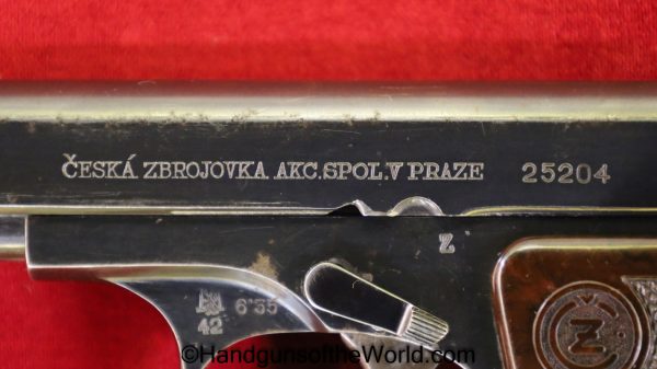 CZ-36, 6.35mm, Czech, Dated, 1942, with Safety, Czechoslovakia, Handgun, Pistol, C&R, Collectible, CZ, 36, 6.35, 25, .25, acp, auto, CZ36, CZ 36, VP