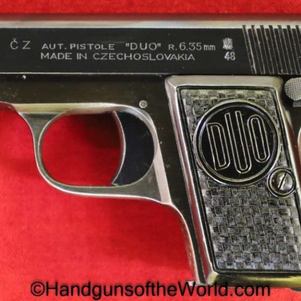 CZ, Duo, 6.35mm, Dated, 1948, Czech, Czechoslovakia, Handgun, Pistol, C&R, Collectible, VP, Vest Pocket, 6.35, 25, .25, acp, auto, Hand gun
