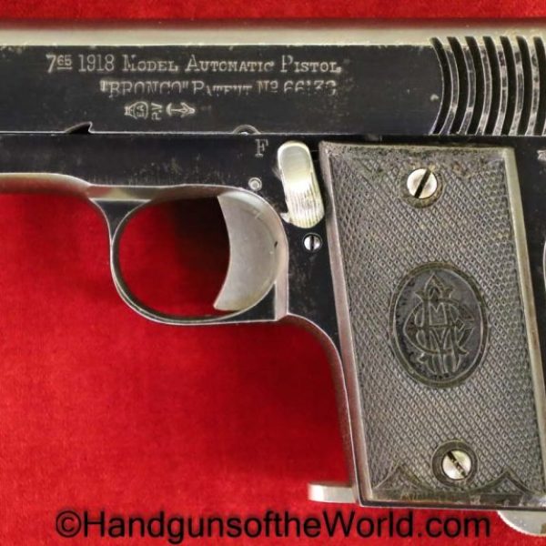 Bronco, Model 1918, 7.65mm, Small Frame, Spain, Spanish, 1918, Handgun, Pistol, C&R, Collectible, Pocket, 7.65, 32, .32, acp, auto, Hand gun, Model