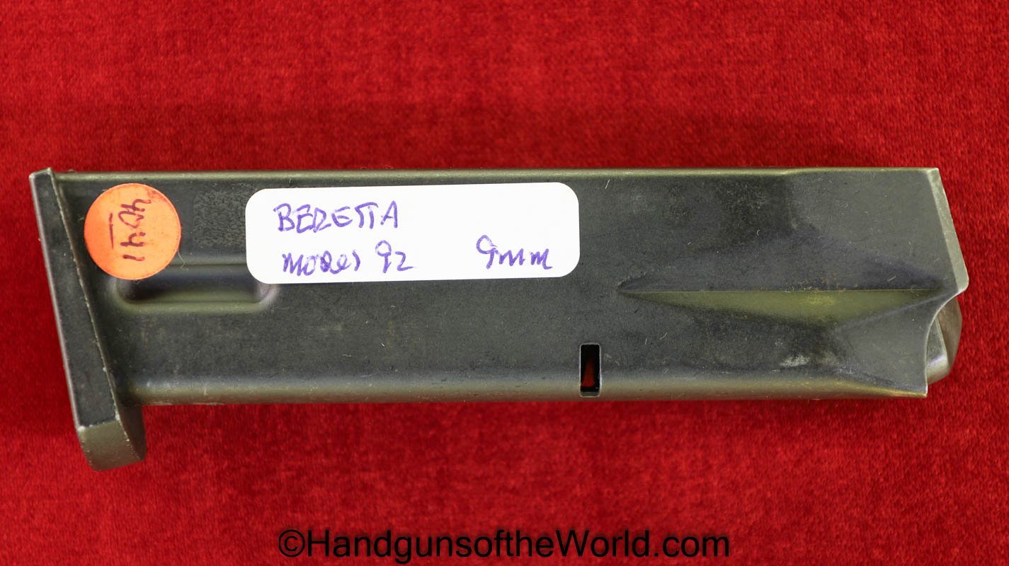 Beretta, Model 92, 9mm, Magazine-Clip, Mag, Magazine, Clip, Original, Collectible, 92, M92, 92F, F, Handgun, Pistol, American, Americana, America