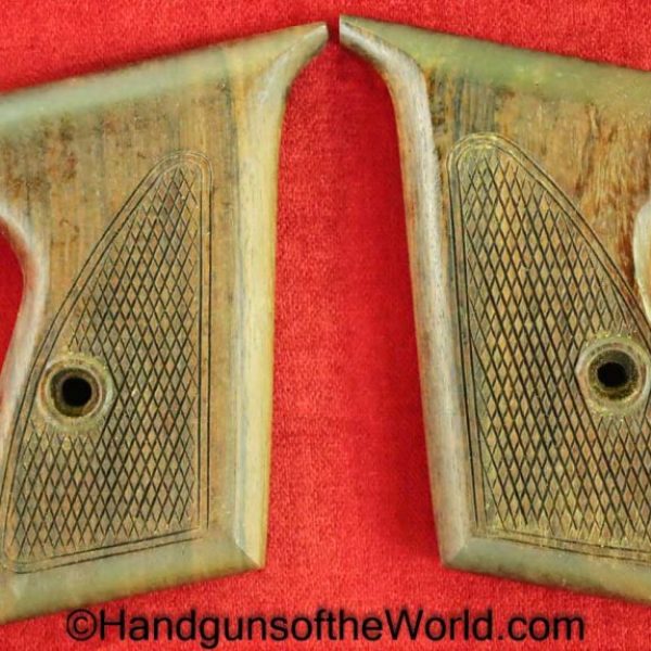 Mauser, HSc, Grips, Checkered, walnut, WWII, pattern, WW2, Wood, Wooden, Handgun, Pistol, Repro, Reproduction