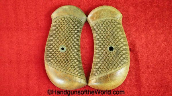 Webley, Mark I, Revolver, Grips, Checkered walnut, Walnut, Wood, Wooden, Original, Collectible, Mark 1, British, Mk1, MkI, Mk 1, Mk I, Mk.1, Mk.I, Mk. 1, Mk. I