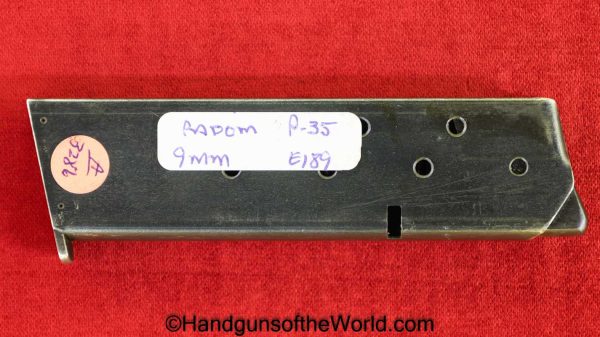 Radom, VIS, P-35, 9mm, Magazine, Clip, Mag, Original, Collectible, P35, P.35, P 35, German, Germany, WWII, WW2, E189, E/189, Handgun, Pistol