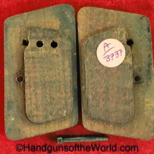 Colt, VP, Vest Pocket, 1908, Hammerless, Grips, Checkered Walnut, Walnut, Checkered, Wood, Wooden, Pocket, Original, Collectible, Pair, Set, Grip, Medallion