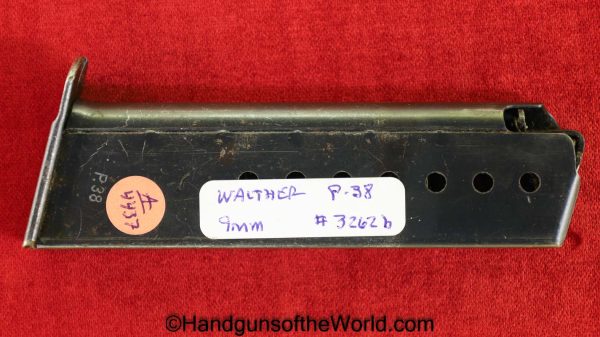 Walther, P-38, 9mm, Magazine, #3262b, 3262b, P38, P 38, P.38, Original, Collectible, German, Germany, Handgun, Pistol, WWII, WW2, E/359, E359