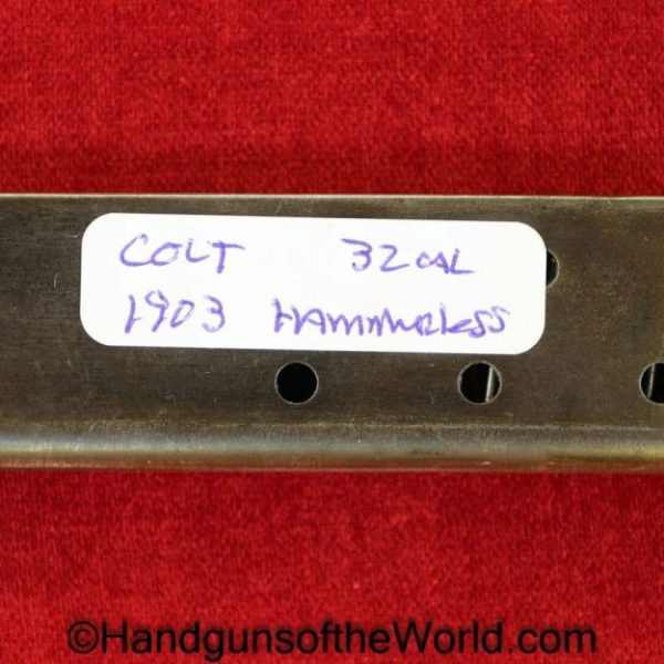Colt, 1903, Hammerless, .32, acp, Magazine-Clip, Mag, Magazine, Clip, Original, Collectible, Pocket, 32, auto, Handgun, Pistol, American, Americana, America