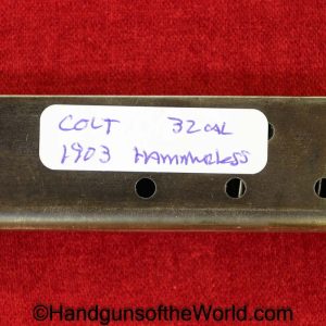 Colt, 1903, Hammerless, .32, acp, Magazine-Clip, Mag, Magazine, Clip, Original, Collectible, Pocket, 32, auto, Handgun, Pistol, American, Americana, America