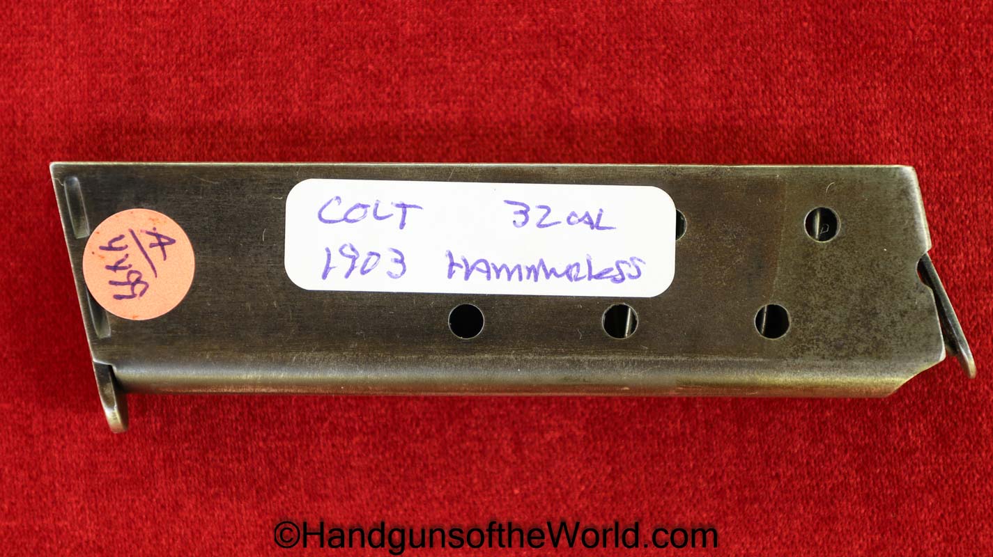 Colt, 1903, Hammerless, .32, acp, Magazine-Clip, Mag, Magazine, Clip, Original, Collectible, Pocket, 32, auto, Handgun, Pistol, American, Americana, America
