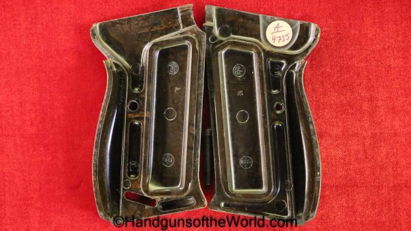 Walther, P-38, Grips, WWII, Era, Special, dark, brown, Bakelite, Original, Collectible, P38, P.38, P 38, German, Germany, WW2, E359, E/359, Horseshoe Sear