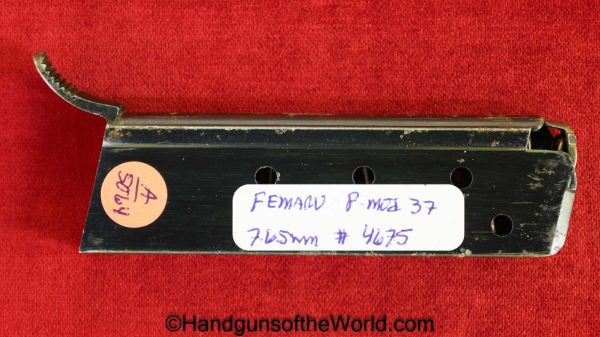 Femaru, P.Mod 37, 7.65mm, Magazine, Clip, Mag, Original, Collectible, 7.65, PMod, P, 37, Mod, WWII, WW2, Handgun, Pistol, 32, .32, acp, auto, #4675, 4675