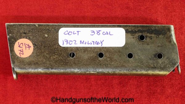 Colt, 1902, Military, .38, Magazine, Clip, Mag, Original, Collectible, Handgun, Pistol, acp, auto, 38, Americana, American, America, USA, US, Real, Vintage