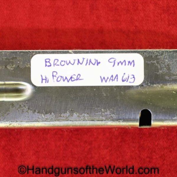 Browning, FN, High Power, 9mm, WaA613, Magazine, Clip, Mag, Original, Collectible, German, Germany, WWII, WW2, WaA 613, Handgun, Pistol, BHP, Early