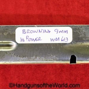 Browning, FN, High Power, 9mm, WaA613, Magazine, Clip, Mag, Original, Collectible, German, Germany, WWII, WW2, WaA 613, Handgun, Pistol, BHP, Early