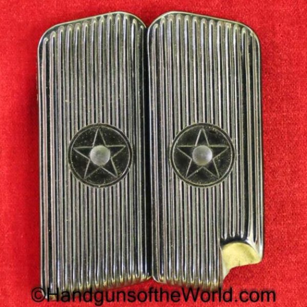 Chinese, Type 51, Type 54, Tokarev, Grips, Grip, Set, Pair, Original, Collectible, Type, 51, 54, China, Handgun, Pistol, Hand gun, lined, black, Bakelite
