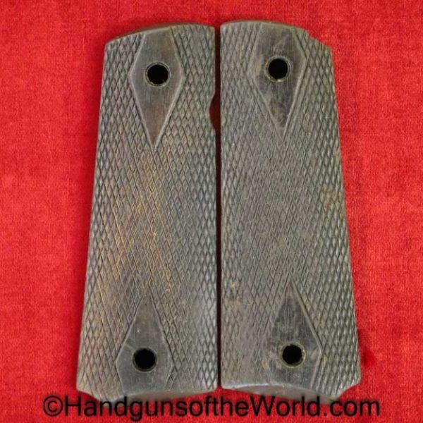 Colt, 1911, Double Diamond, Grips, Checkered, walnut, Wood, Wooden, Original, Collectible, Double, Diamond, Government, 45, .45, 1911A1, Real, Vintage, Old