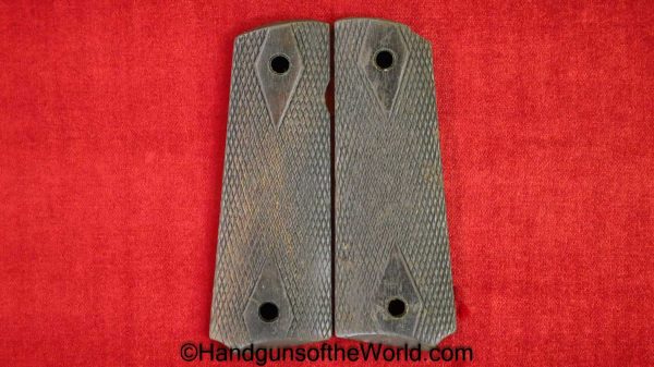 Colt, 1911, Double Diamond, Grips, Checkered, walnut, Wood, Wooden, Original, Collectible, Double, Diamond, Government, 45, .45, 1911A1, Real, Vintage, Old