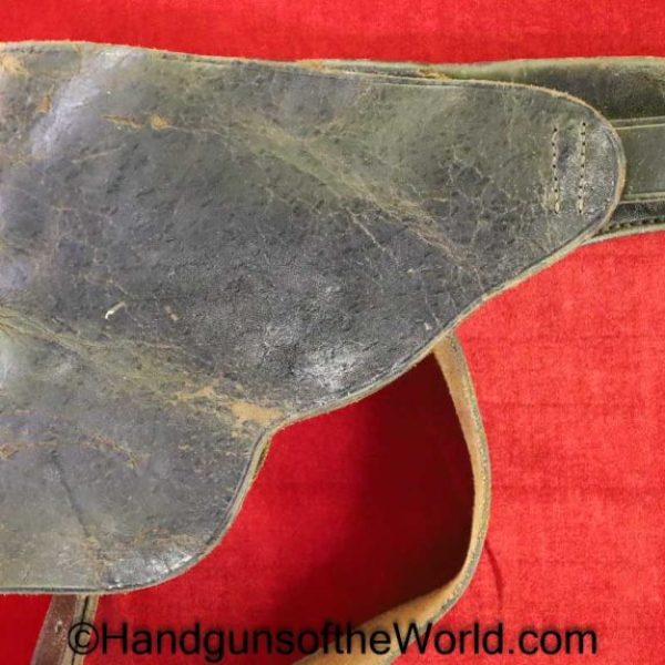 Astra, 400, Holster, Black, leather, full flap, Original, Collectible, with Shoulder Strap, Spain, Spanish, 1921, Handgun, Pistol, Vintage, Real, Old