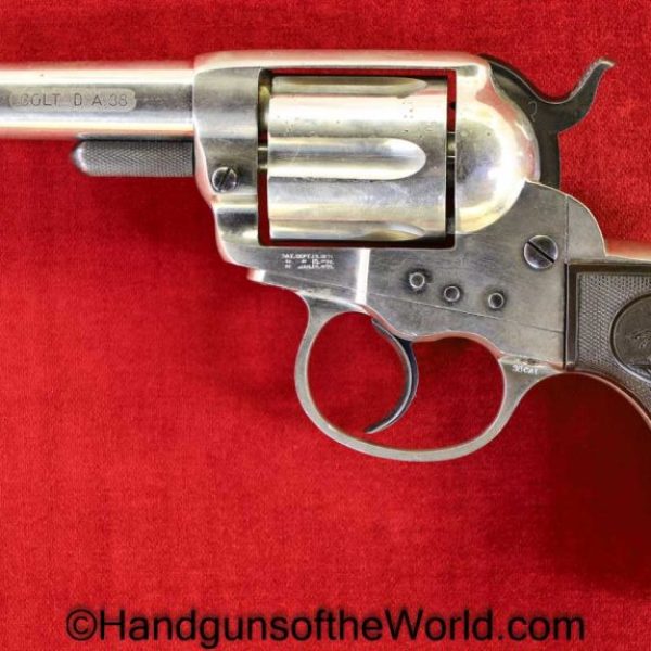 Colt, 1877, Lightning, .38, Sheriffs Model, Superb, Model, 38, with Letter, Lettered, Handgun, Revolver, Antique, Non FFL, Non-FFL, 1883, Factory Nickel