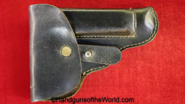 CZ-27, Holster, Unmarked, black, leather, Original, Collectible, CZ, 27, CZ27, CZ 27, German, Germany, WWII, WW2, Handgun, Pistol, Hand gun, Vintage, Old
