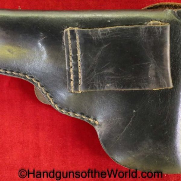 CZ-27, Holster, Unmarked, black, leather, Original, Collectible, CZ, 27, CZ27, CZ 27, German, Germany, WWII, WW2, Handgun, Pistol, Hand gun, Vintage, Old