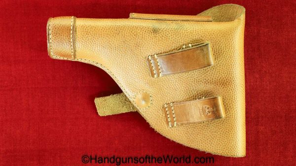Husqvarna, 1907, Holster, Tan, leather, Pebble grain, Pebblegrain, Original, Collectible, Swedish, Sweden, Model, 1903, FN, Browning, 1939, Crowns