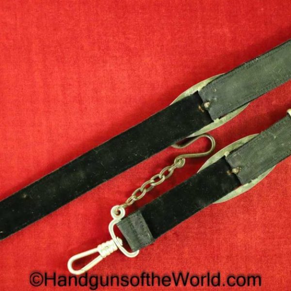 German, WWII, Naval, Dagger Hanger, Dagger, Hanger, Black, cloth, bands, felt backing, later, Zinc, fittings, Original, Collectible, Germany, Kriegsmarine