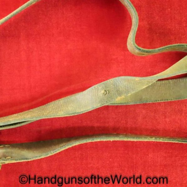 Japanese, 1904, Papa, Nambu, Holster, Shoulder Strap, Unmarked, brown, leather, brass fittings, Brass, Original, Collectible, Japan, Handgun, Pistol