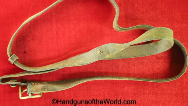 Japanese, 1904, Papa, Nambu, Holster, Shoulder Strap, Unmarked, brown, leather, brass fittings, Brass, Original, Collectible, Japan, Handgun, Pistol