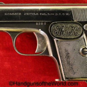 Kommer, Model 2, 6.35mm, German, Crown N, Proofed, Germany, C/N, Model II, Handgun, Pistol, C&R, Collectible, VP, Vest Pocket, 6.35, 25, .25, acp, auto