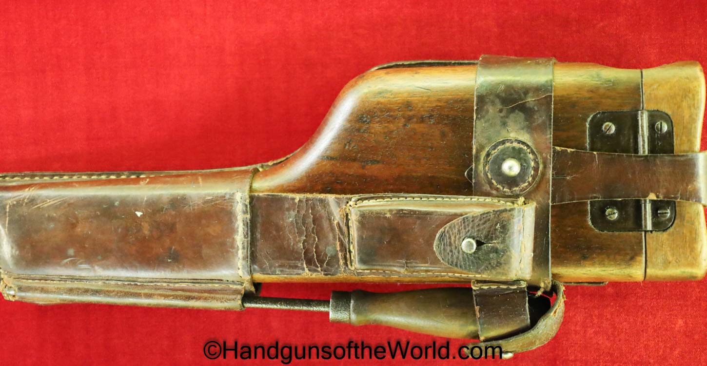 Mauser, 1896, Broomhandle, Stock, with Harness Rig, #374, 374, Original, Collectible, Handgun, Pistol, German, Germany, WWI, WW1, C96, Holster, 1916