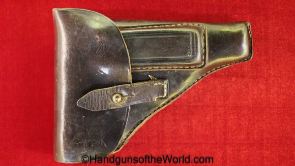 Mauser, 1914, Holster, unmarked, dark brown, leather, commercial, pattern, Original, Collectible, German, Germany, Handgun, Pistol, Hand gun