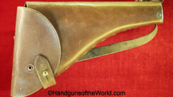 Webley, Mark VI, Revolver, Holster, Naval, Navy, Mark 6, British, Original, Collectible, Brown, leather, with copper rivets, English, 1936, WWII, WW2, Royal