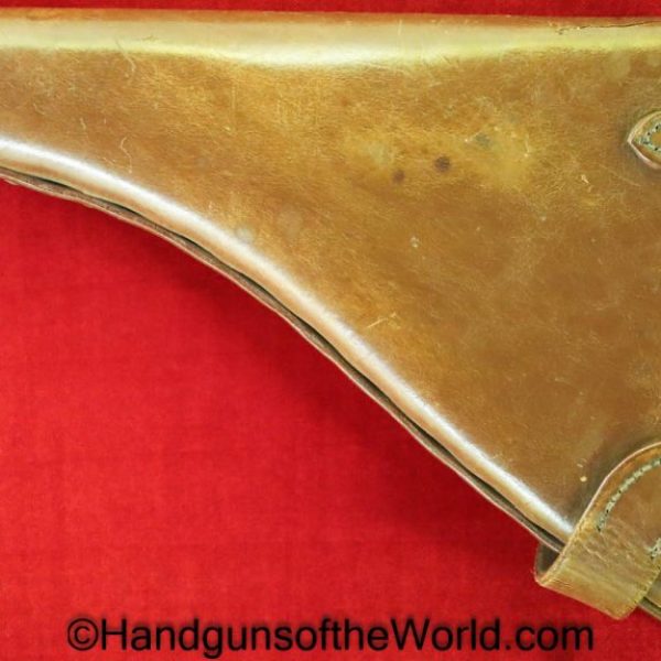 Webley, Mark VI, Revolver, Holster, Naval, Navy, Mark 6, British, Original, Collectible, Brown, leather, with copper rivets, English, 1936, WWII, WW2, Royal