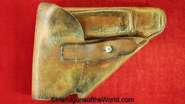 Walther, PPk, Holster, WWII, Era, Unmarked, brown, leather, breakaway, Original, Collectible, German, Germany, Handgun, Pistol, WW2, Break away