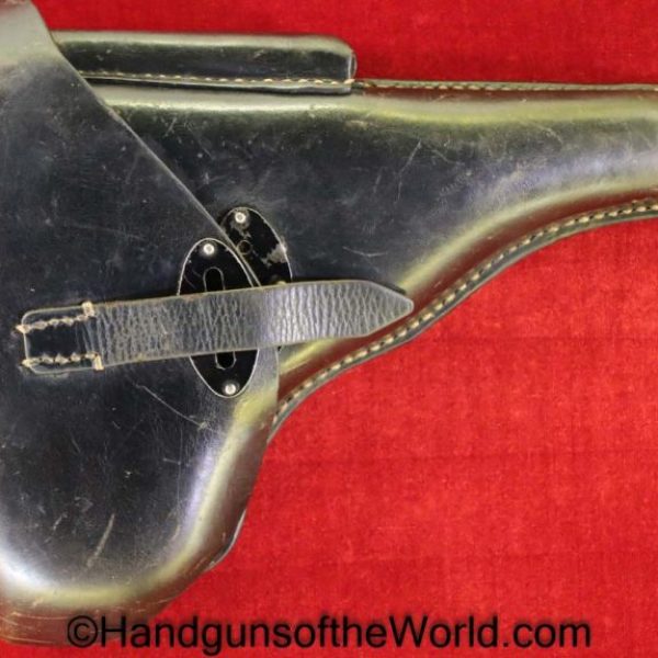 Walther, P-38, Holster, Dated, 1943, Black, leather, hardshell, German, WWII, JOA-1943-WaA706, joa, Germany, WW2, Original, Collectible, P38, P 38, P.38