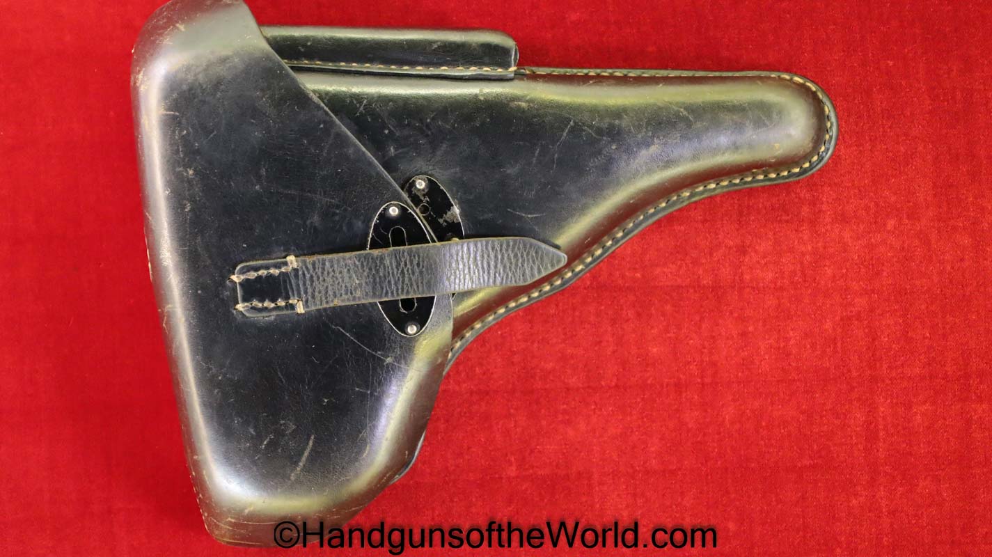 Walther, P-38, Holster, Dated, 1943, Black, leather, hardshell, German, WWII, JOA-1943-WaA706, joa, Germany, WW2, Original, Collectible, P38, P 38, P.38