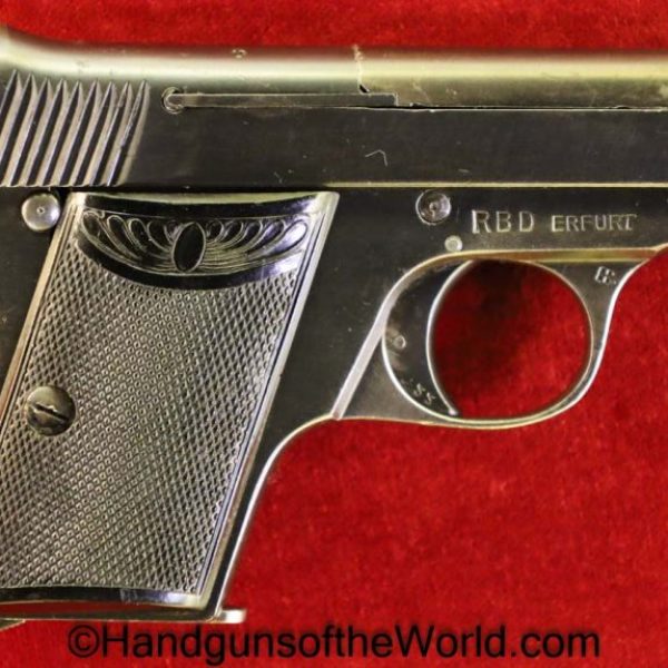 Menz, Menta, 6.35mm, RBD Erfurt, Railway, Marked, RBD, German, Germany, Handgun, Pistol, C&R, Collectible, VP, Vest Pocket, Erfurt, 25, .25, acp, 6.35, auto
