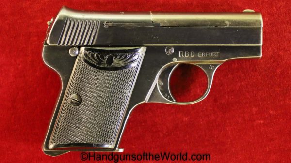 Menz, Menta, 6.35mm, RBD Erfurt, Railway, Marked, RBD, German, Germany, Handgun, Pistol, C&R, Collectible, VP, Vest Pocket, Erfurt, 25, .25, acp, 6.35, auto