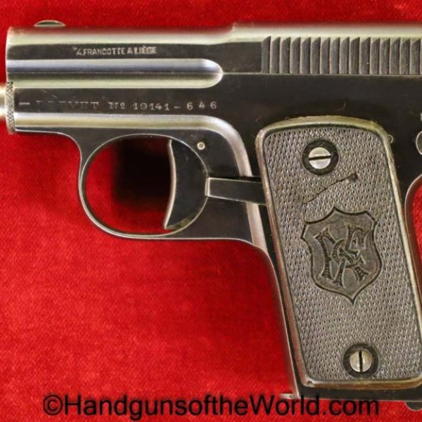 Francotte, Model 1, 6.35mm, Model 1, Belgian, Belgium, Handgun, Pistol, C&R, Collectible, 6.35, 25, .25, acp, auto, Model, I, 1, August, VP, Vest Pocket