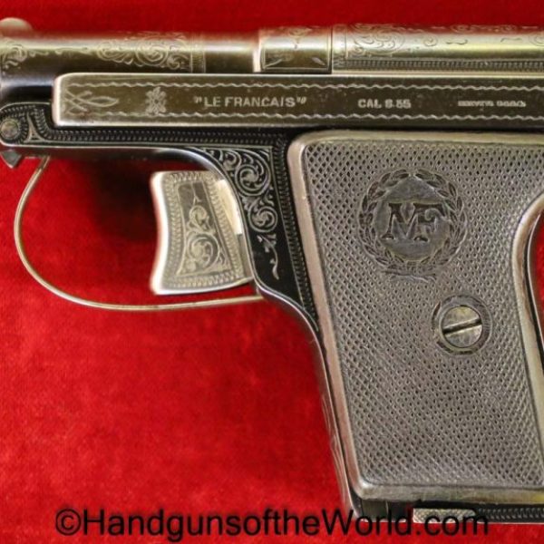 Manufacture Francais D'Armes, 6.35mm, No 3, LeFrancais, Factory Engraved, French, France, Handgun, Pistol, C&R, Collectible, VP, Vest Pocket, 6.35, 25, .25
