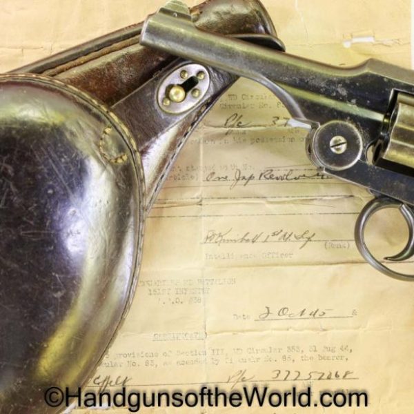 Nambu, Type 26, Revolver, 9mm, with Holster, with Capture Paper, Capture Paper, Japan, Japanese, WWII, WW2, Handgun, Revolver, C&R, Collectible, Type, 26