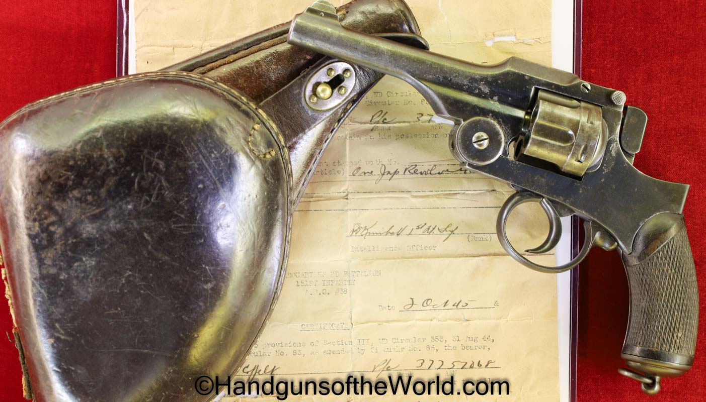 Nambu, Type 26, Revolver, 9mm, with Holster, with Capture Paper, Capture Paper, Japan, Japanese, WWII, WW2, Handgun, Revolver, C&R, Collectible, Type, 26