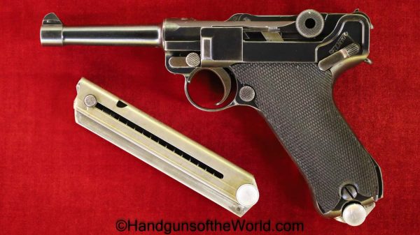 Luger, DWM, 1933 KL, 9mm, Police, 2 Matching Magazines, KL, 1933, German, Germany, Handgun, Pistol, C&R, Collectible, 2 Matching Mags, 2 Matching Clips