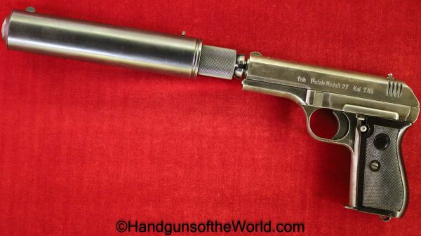 CZ-27, 7.65mm, Late War, German, Extended Barrel, and Tube, Silencer, Suppressor, Barrel, Handgun, Pistol, C&R, Collectible, Germany, WWII, WW2, CZ, 27